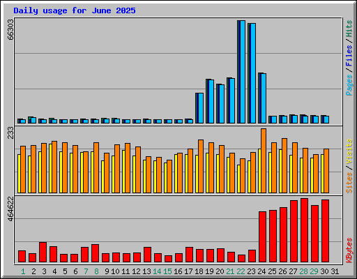 Daily usage for June 2025